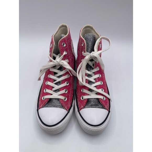 Converse Chuck Taylor AS Galaxy Dust Glitter Shoes Pink-Silver-White SZ W9 - Picture 3 of 7